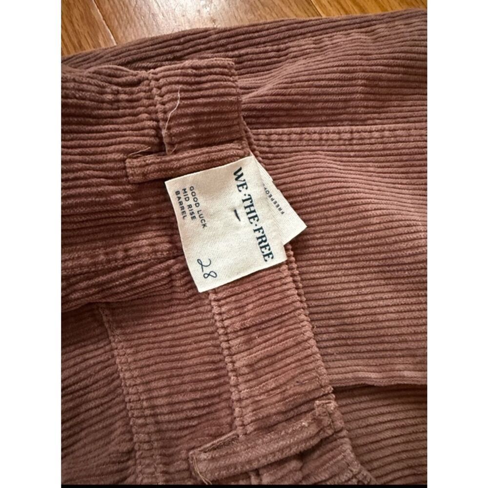 New Free People We The Free Good Luck Mid-Rise Cord Barrel Jeans Size 28 - Picture 9 of 9
